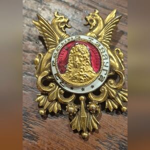 Vintage Kaiser Leopold I Heraldic Coat Of Arms Pin